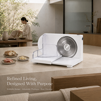 Trancheuse alimentaire pliable 150W pour la découpe de viande, fromage et pain, avec fabrication OEM ODM pour les chaînes de magasins et les marques