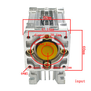 เครื่องลดความเร็ว1:60อัตราทดกระปุกเกียร์ RV30-60หนอนกล่องเกียร์ Nmrv30ตัวหนอนมอเตอร์กระแสตรงแบบล็อคตัวเอง - Product Image 3