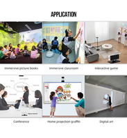 Tableau blanc interactif à projection à bas prix, projecteur intelligent, écran virtuel pour l'enseignement, la formation, les réunions, les conférences