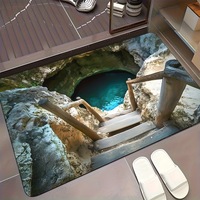 Großhandel Quadratisches Landschaftsmuster Amerikanischer Stil Badezimmer & Küche Bodenmatte Kieselgur 3D-Optik Saugfähiger Rutschfester Teppich