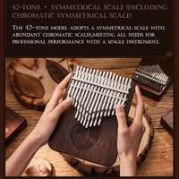 Premium Sequential 42 Key Walnut Hluru Life Tree Kalimba Thumb Piano for Meditation & Daily Entertainment