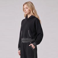 Ensemble de sweat-shirts amples pour femmes SS26D095, 360 GSM, 100% coton French Terry, bordure contrastée, impression DTG personnalisée
