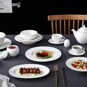 Набор посуды, отель, белый фарфор, китайские тарелки, керамический китайский набор для ресторана