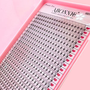 Набор готовых пучков ресниц Abonnie 12D, широкие, в большой коробке, с узким заостренным тонким основанием, длинные норковые ресницы на длинной ножке, готовые пучки для наращивания - Product Image 1