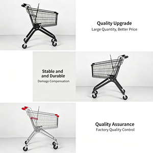 340L Grocery <b>Cart</b> Large Capacity Supermarket Trolley Heavy Duty Wire Mesh Silent Caster Rolling <b>Wheels</b> Retail Use Set Kit - Product Image 6