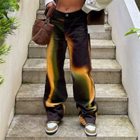 Fabrication de vêtements sur mesure Pantalon en denim de haute qualité Pantalon hip hop Jeans fous de luxe Jeans cargo tie-dye Jeans pour femmes Highstreet