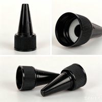Bouchon compte-gouttes noir de 18 mm, 20 mm, 24 mm, 28 mm avec embout pointu anti-déversement pour flacons de traitement capillaire, d'huile, de colle ou de peinture