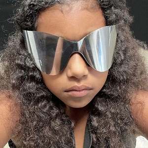 Gafas de Sol Personalizadas con Logotipo, Estilo Vintage de Lujo, Montura Grande, Lentes de Una Pieza, Estilo Punk Y2K para Hombre y Mujer - Product Image 3