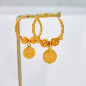 ต่างหูแบบห่วงสไตล์ลำลองสำหรับงานแต่งงานไนจีเรีย ซาอุดีอาระเบีย เครื่องประดับแฟชั่น ต่างหูทองดูไบ ต่างหูทอง 24k - Product Image 6