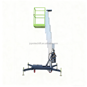 नई एल्यूमीनियम मोबाइल हाइड्रोलिक इलेक्ट्रिक लिफ्ट कार 6 मीटर-14 मीटर अकेले और रखरखाव के लिए 150 किलोग्राम क्षमता - Product Image 2