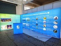 Boîte à lumière décorative rectangulaire ultra-fine sans cadre en aluminium, suspendue, double face, avec éclairage LED pour publicité intérieure/salon professionnel