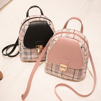 Nouveau design, mini sac à dos, sac à bandoulière pour femmes, motif écossais, style sportif, doublure en nylon, sac à main pour téléphone portable, logo personnalisé, adolescentes/