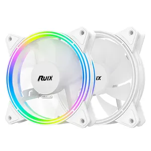 RX-123ホワイト4ピンコネクタアルミニウムヒートシンクRgb/Argb/固定色CPU冷却ケースファン