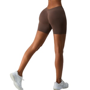 Customized V Waist Peach <b>Shaped</b> Butt Lifting Seamless Breathable Quick Dry Yoga <b>Leggings</b> Crossover Waist Sports Shorts - Product Image 5