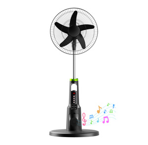 Ventilateur portable solaire rechargeable de 16 pouces, lecteur de musique sans fil, oscillant, télécommande, 5 pales, 6 vitesses - Product Image 6