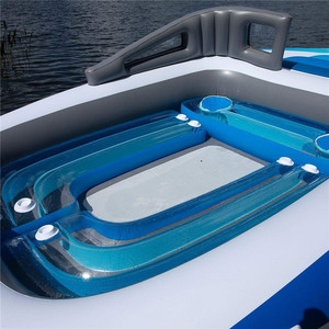 Bateau gonflable personnalisé pour 6 personnes, île flottante gonflable, yacht gonflable pour fête en mer, bateau <span class=keywords><strong>de</strong></span> rafting en PVC épaissi C-01 400cm - Product Image 3
