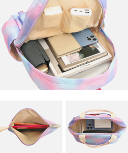 Mochila escolar directa de fábrica, tres juegos de estudiantes de primaria y secundaria, mochila ligera con degradado de arcoíris para niña - Product Image 5