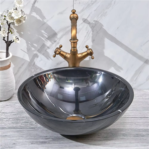 <span class=keywords><strong>Lavabo</strong></span> da Appoggio <span class=keywords><strong>Rotondo</strong></span> in Marmo Nero Marquina Moderno Aquarius AQ025 con Capacità di 9L, Ecologico - Product Image 6