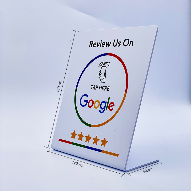 Google Review Stand Customizable Pvc Nfc Review Table Stand Ntag215 ...