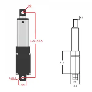 Actuador Lineal Pequeño Hoodland de 24V y 33 Libras para Gabinetes, Ventanas, Abridor Robótico, Controlador IPC3, Controlador IPC3 con Escobillas - Product Image 6