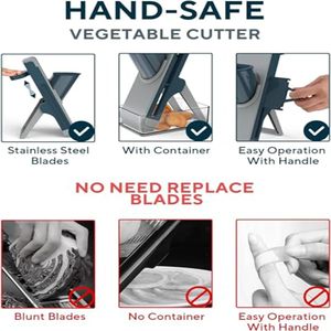 Coupeur de légumes et de pommes de terre vertical 4 en 1 Mandoline pour la cuisine avec lames réglables - Product Image 3
