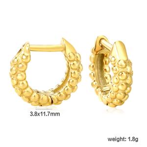 Pendientes de Aro Geométricos Hipoalergénicos Chapados en Oro de 18k, Estilo Huggie, Venta al por Mayor, No se Deslustran, Tendencia en Joyería Personalizada - Product Image 2
