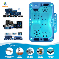 Nouvelle conception de spa de massage en acrylique pour l'extérieur, bain à remous pour 3 personnes, baignoires de spa Jacuzzier avec système Blaboa Gecko Joyonway