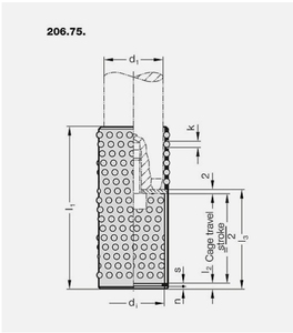 Jaula de bolas de latón con anillo de retención y ranura para anillo de fijación para sistemas de pilares guía - Product Image 2