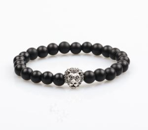 cuentas de los hombres pulsera de ónix negro animal pulseras León pulsera para hombre para la fabricación de la <span class=keywords><strong>joyería</strong></span> - Product Image 1