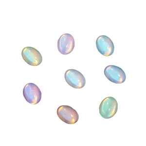 คริสตัลแก้วรูปวงรีหลังแบน สีรุ้ง สำหรับตกแต่งเล็บ งาน DIY อุปกรณ์ตกแต่งเครื่องประดับ ขนาด 10 มม. วิบวับ - Product Image 5