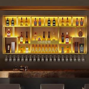 Estante de vino de hierro de gran capacidad, gabinete de vino montado en la pared multicapa, solución de almacenamiento, muebles de Bar que ahorran espacio - Product Image 6