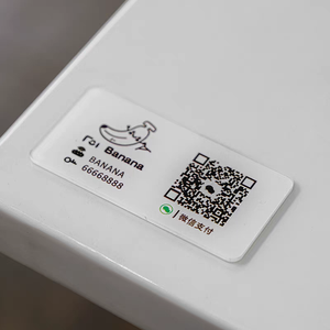 Etiqueta de mesa de código QR acrílico autoadhesivo impreso personalizado menú de señal de pantalla de <span class=keywords><strong>Paypal</strong></span> ecológico - Product Image 5