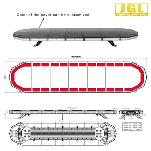 Barre lumineuse stroboscopique de toit à LED pour véhicules de construction, dépanneuse, chasse-neige.