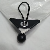 Cordes élastiques robustes de 10 cm pour bâche, résistantes aux intempéries, sangle d'arrimage noire avec boule élastique