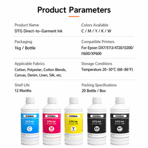 Tinta <span class=keywords><strong>de</strong></span> Pigmento Textil a Base <span class=keywords><strong>de</strong></span> Agua para Impresoras <span class=keywords><strong>Epson</strong></span> Sc <span class=keywords><strong>F2100</strong></span> F3070 F2230 Dx5 Dx7 Xp600 Tx800 I3200 I1600, Amplia Gama <span class=keywords><strong>de</strong></span> Colores - Product Image 5