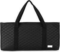 Carreaux de Mahjong noirs de 20.5 pouces et sac de rangement d'accessoires Sac de transport Western Mah Jongg de grande capacité