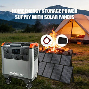 Station d'alimentation portable 220v 5000w BIGINVERTER LiFePO4 avec panneaux solaires pour usage industriel, domestique et extérieur - Product Image 1