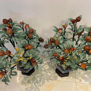 Hotel decoración interior lujo ágata natural melocotón Jade fruta bonsái - Product Image 4