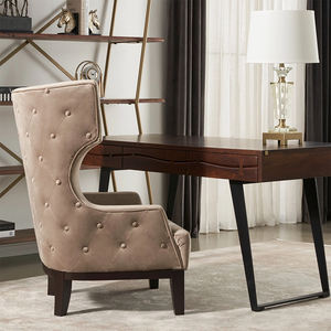 Nouveautés Chaise moderne en velours beige Accent Lounge Home Chair Chaise de salon occasionnel Hotel Arm Chair - Product Image 3