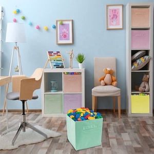 Keranjang Tempat Penyimpanan Kubus Lipat, Cocok untuk Kamar Bayi, Ruang Bermain, Lemari, Organisasi Rumah (<span class=keywords><strong>Pastel</strong></span> Multi-warna, 6 Pak) - Product Image 3
