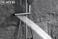 Tiktok nouvelle tendance laiton cascade pistolet salle de bain affichage numérique 6 fonctions massage changement couleur lumière led ensemble de douche