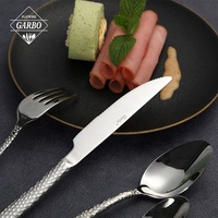GARBO PrPemium Ensemble de couverts en acier inoxydable 18/10-Couverts de salle à manger élégants de 4 pièces avec finition polie miroir pour table moderne
