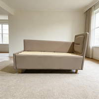 Canapé-lit convertible moderne en cuir 3 places avec fonction couchage pour salon