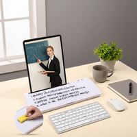Bloc-notes de bureau sans cadre en verre effaçable à sec, tableau blanc pour clavier d'ordinateur avec organisateur