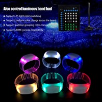 Accessoires de fête, bracelet LED synchronisé à 15 couleurs RGB, télécommande DMX, stroboscope, pleine luminosité, Halloween, Noël, anniversaire