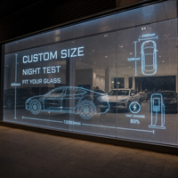 Écran LED transparent sur mesure pour vitrine de concession automobile, mur en verre, projet commercial en verre