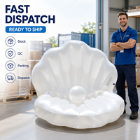 Piscine gonflable personnalisée en forme de coquille, équipée de balles flottantes en perles, chaises flottantes gonflables en forme de coquille, adaptées à une utilisation en plage