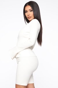 2020 las mujeres más Sexy Slim manga larga corta cremallera costilla de punto de rayas traje de falda pantalones cortos - Product Image 3