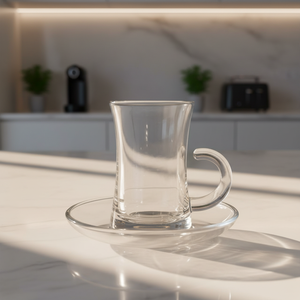 Juego de Tazas y Platos de Té de Cristal con 10 Diseños Clásicos de Yesink Wholesale - Serie RCBX-B30 con Textura Vintage Turca para el Hogar y Cafetería - Product Image 4
