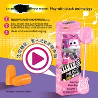 Super Wings Nezha Muziek Lollipop Leuk Zingen Kinderen Harde Snoepjes Fruit Smaak Roze 15g Guangdong Groothandel